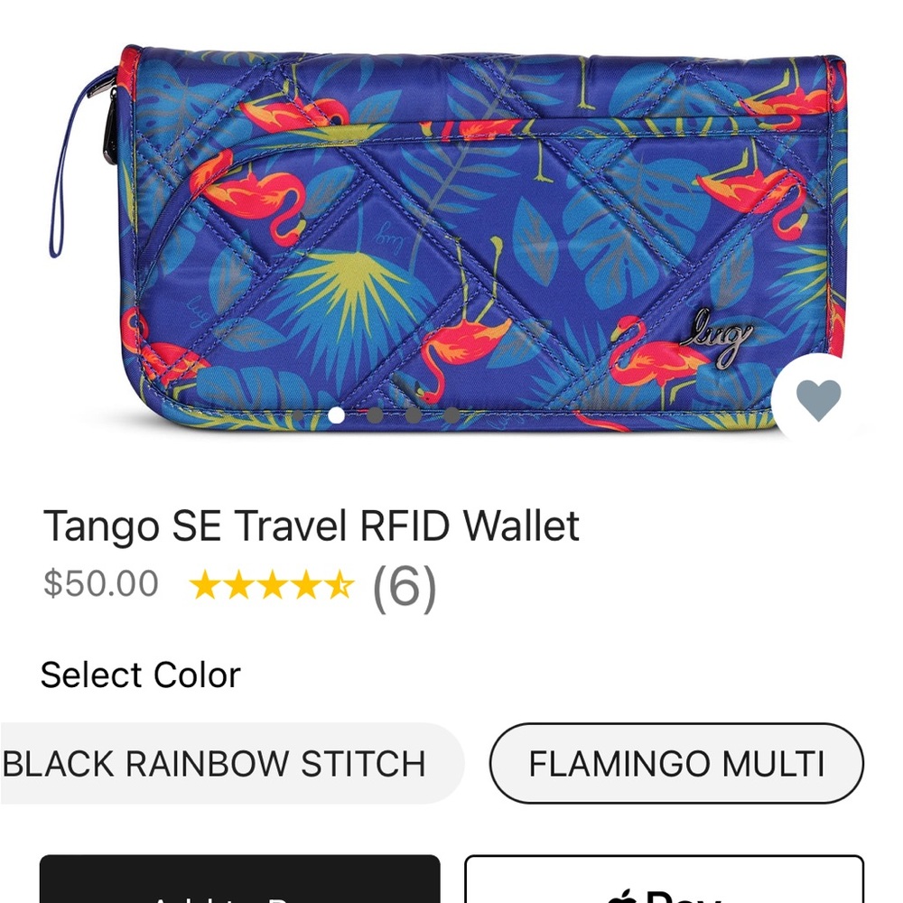 Lug Tango SE RFID Travel Wallet in Flamingo Multi -  New With Tags